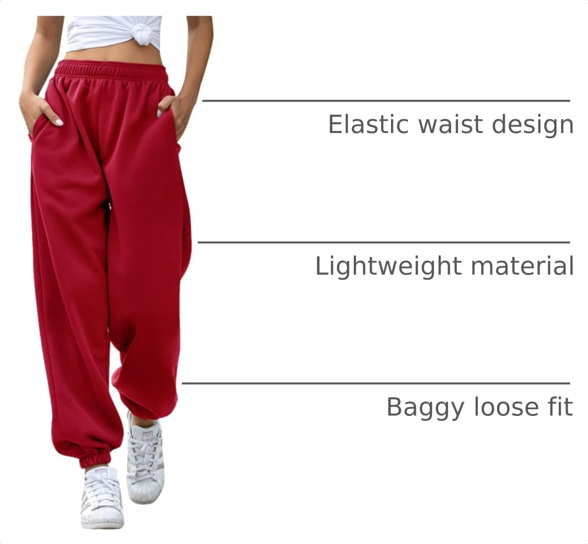 Women'S High Waisted Sweatpants Workout Active Joggers Pants Baggy Lounge Bottoms
