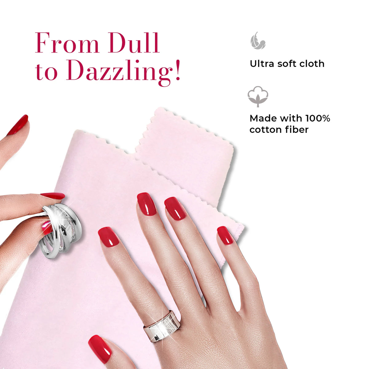 Silver Jewelry Polishing Cloth, Cleans and Polishes All Silver Jewelry